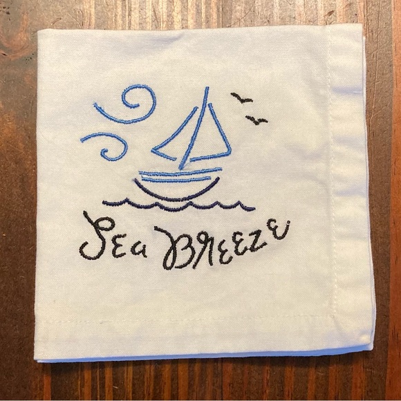 Pottery Barn Bar Lingo Embroidered Towel and Napkin Set - Picture 8 of 13